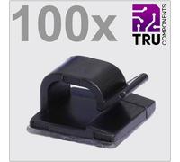TRU COMPONENTS T24CA020 Clip de câble autocollant TC-12888436 Plage de Ø du faisceau 1 à 7 mm noir 100 pc(s)