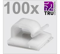 TRU COMPONENTS T24CA021 Clip de câble autocollant TC-12888440 Plage de Ø du faisceau 1 à 7 mm blanc 100 pc(s)