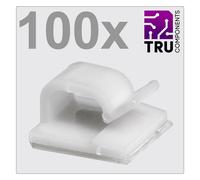 TRU COMPONENTS T24CA021 Clip de câble autocollant TC-12888440 Plage de Ø du faisceau 1 à 7 mm blanc 100 pc(s)