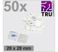 TRU COMPONENTS T24CA069 Embase de fixation autocollant, vissable TC-12888548 4 voies blanc 50 pc(s)