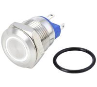 TRU COMPONENTS TC-10090908 GQ12-AF-10E/J/W/24V/S Interrupteur antivandalisme 48 V/DC 2 A 1 x Off/(On) à rappel blanc IP67 1 pc(s)