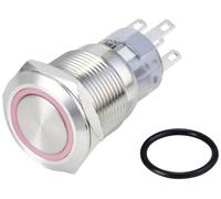 TRU COMPONENTS TC-10090928 LAS1-AGQ-11E/R/24V/S Bouton-poussoir antivandalisme 250 V/AC 3 A 1 x On/(On) à rappel rouge IP65
