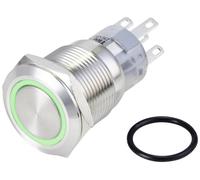 TRU COMPONENTS TC-10090932 LAS1-AGQ-11E/G/24V/S Bouton-poussoir antivandalisme 250 V/AC 3 A 1 x On/(On) à rappel vert IP65 1 pc(s)