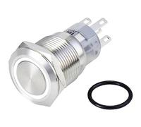 TRU COMPONENTS TC-10090956 LAS1-AGQ-11ZE/W/24V/S Bouton-poussoir antivandalisme 250 V/AC 3 A 1 x On/On à accrochage blanc IP65