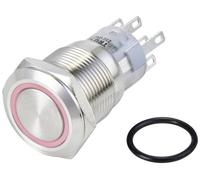 TRU COMPONENTS LAS1-AGQ-22E/R/24V/S Bouton-poussoir antivandalisme 250 V/AC 3 A 2 x On/(On) à rappel rouge IP65 1 pc(s)