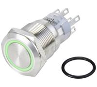 TRU COMPONENTS TC-10090964 LAS1-AGQ-22E/G/24V/S Bouton-poussoir antivandalisme 250 V/AC 3 A 2 x On/(On) à rappel vert IP65 1 pc(s)