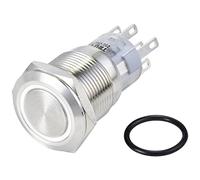 TRU COMPONENTS TC-10090972 LAS1-AGQ-22E/W/24V/S Bouton-poussoir antivandalisme 250 V/AC 3 A 2 x On/(On) à rappel blanc IP65