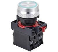 Tru Components Boutons-poussoirs série ONPOW26-11ZE, Bouton + interrupteur, Bleu