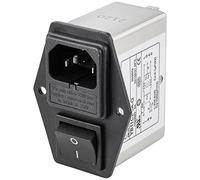TRU Components TC-10101460 Filtre secteur femelle avec interrupteur et 2 fusibles 250 V/A
