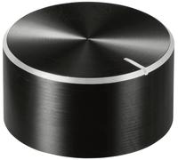 TRU COMPONENTS TC-11696480 Tête de bouton rotatif avec marquage noir (Ø x H) 25 mm x 13 mm aluminium, plastique