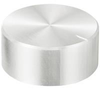 TRU COMPONENTS TC-11696496 Tête de bouton rotatif avec marquage argent (Ø x H) 30 mm x 13 mm aluminium, plastique