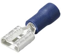 TRU COMPONENTS TC-11894524 Cosse clip Largeur d'accouplement: 6.3 mm Épaisseur de contact: 0.8 mm partiellement isolé bleu