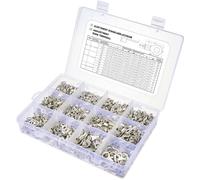 TRU COMPONENTS TC-11991844 Assortiment de cosses à oeillet non isolé 0.5 mm² 6 mm² argent 1440 pc(s)