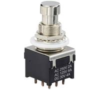 TRU COMPONENTS TC-12193712 Interrupteur de pression 3P2T avec broche droite Courant de commutation (max.): 4 A 1 pc(s)