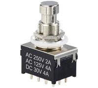 TRU COMPONENTS TC-12193716 Interrupteur de pression 4P2T avec broche droite Courant de commutation (max.): 4 A 1 pc(s)