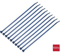 TRU COMPONENTS TC-12533352 Serre-câble 250 mm 4.8 mm bleu Métal détectable 100 pc(s)