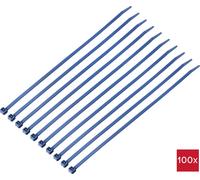 TRU COMPONENTS TC-12533356 Serre-câble 280 mm 4.8 mm bleu Métal détectable 100 pc(s)