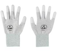 TRU COMPONENTS TC-12539844 Gants ESD gris clair Taille du vêtement: M Fibres de polyamide, Revêtement PU 1 paire(s)