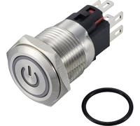 TRU COMPONENTS TC-12647396 Bouton-poussoir 250 V/AC 3 A 1 x Off/(On) IP65 RVB à rappel acier inoxydable 1 pc(s)