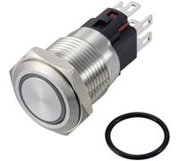 TRU COMPONENTS TC-12647412 Interrupteur à pression 250 V/AC 3 A 1 x Off/(On) IP65 RVB à accrochage acier inoxydable 1 pc(s)