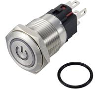 TRU COMPONENTS TC-12647416 Interrupteur à pression 250 V/AC 3 A 1 x Off/(On) IP65 rouge à accrochage acier inoxydable 1 pc(s)