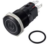 TRU COMPONENTS TC-12647440 Bouton-poussoir 250 V/AC 3 A 1 x Off/(On) IP65 rouge à rappel Aluminium, anodisé 1 pc(s)