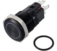 TRU COMPONENTS TC-12647452 Interrupteur à pression 250 V/AC 3 A 1 x Off/(On) IP65 bleu à accrochage Aluminium, anodisé 1 pc(s)