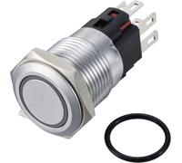 TRU COMPONENTS TC-12647516 Bouton-poussoir 250 V/AC 3 A 1 x Off/(On) IP65 RVB à rappel Laiton chromé 1 pc(s)