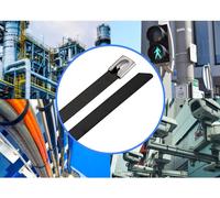 TRU COMPONENTS TC-12647612 Serre-câbles en acier 290 mm 7.9 mm AISI 304 avec revêtement 100 pc(s)