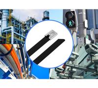 TRU COMPONENTS TC-12656616 Serre-câbles en acier 200 mm 7.9 mm AISI 316 avec revêtement 100 pc(s)