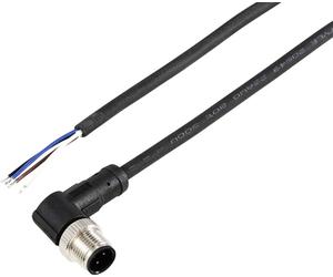 TRU COMPONENTS TC-12833136 Câble de raccordement M12 mâle, coudé 2 m Nombre de pôles: 4 1 pc(s)