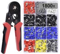 TRU COMPONENTS TC-12888376 Assortiment dembouts simples 0.5 mm², 0.75 mm², 1 mm², 1.5 mm², 2.5 mm², 4 mm², 6 mm², 10 mm² partiellement isolé 1800 pc(s)