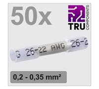 TRU COMPONENTS TC-12888396 Prolongateur avec gaine thermorétractable 0.2 mm² 0.35 mm² entièrement isolé blanc 50 pc(s)