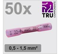 TRU COMPONENTS TC-12888400 Prolongateur avec gaine thermorétractable 0.5 mm² 1.5 mm² entièrement isolé rouge 50 pc(s)