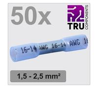 TRU COMPONENTS TC-12888404 Prolongateur avec gaine thermorétractable 1.5 mm² 2.5 mm² entièrement isolé bleu 50 pc(s)
