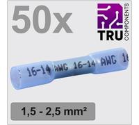 TRU COMPONENTS TC-12888404 Prolongateur avec gaine thermorétractable 1.5 mm² 2.5 mm² entièrement isolé bleu 50 pc(s)