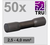 TRU COMPONENTS TC-12888408 Prolongateur avec gaine thermorétractable 2.5 mm² 4 mm² entièrement isolé noir 50 pc(s)