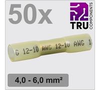 TRU COMPONENTS TC-12888412 Prolongateur avec gaine thermorétractable 4 mm² 6 mm² entièrement isolé jaune 50 pc(s)