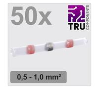 TRU COMPONENTS TC-12888420 Prolongateur avec Gaine thermorétractable 0.5 mm² 1.0 mm² entièrement isolé Rouge 50 pc(s)