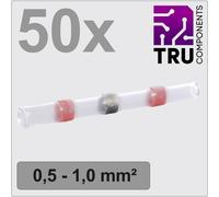 TRU COMPONENTS TC-12888420 Prolongateur avec gaine thermorétractable 0.5 mm² 1.0 mm² entièrement isolé rouge 50 pc(s)