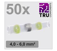 TRU COMPONENTS TC-12888428 Prolongateur avec gaine thermorétractable 4 mm² 6 mm² entièrement isolé jaune 50 pc(s)