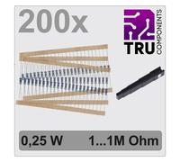 TRU COMPONENTS TC-12888448 T22P035 Jeu de résistances à couche métallique sortie axiale 0207 0.25 W 1 % 200 pc(s)