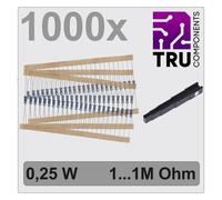 TRU COMPONENTS TC-12888456 T22P037 Jeu de résistances à couche métallique sortie axiale 0207 0.25 W 1 % 1000 pc(s)