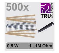 TRU COMPONENTS TC-12888476 T22P082 Jeu de résistances à couche métallique sortie axiale 0.5 W 1 % 500 pc(s)