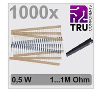 TRU COMPONENTS TC-12888480 T22P083 Jeu de résistances à couche métallique sortie axiale 0.5 W 1 % 1000 pc(s)