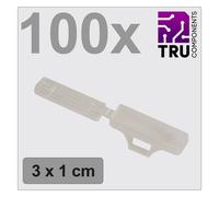 TRU COMPONENTS TC-12888596 T24CA081 Porte-étiquette Surface de marquage: 9.5 x 30 mm transparent Nombre de marqueurs: 100 100