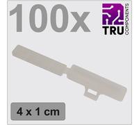 TRU COMPONENTS TC-12888600 T24CA082 Porte-étiquette Surface de marquage: 9.5 x 41.5 mm transparent Nombre de marqueurs: 100 100