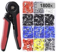 TRU COMPONENTS TC-12888628 Assortiment dembouts simples 0.5 mm², 0.75 mm², 1 mm², 1.5 mm², 2.5 mm², 4 mm², 6 mm², 10 mm² partiellement isolé 1800 pc(s)