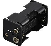 TRU COMPONENTS TC-13220540 Support de pile 4x LR6 (AA) raccordement par empreinte pile 9V (L x l x H) 61 x 32 x 29 mm