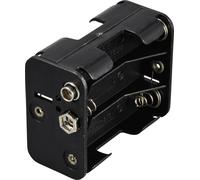 TRU COMPONENTS TC-13220544 Support de pile 6x LR6 (AA) raccordement par empreinte pile 9V (L x l x H) 61 x 48 x 19 mm
